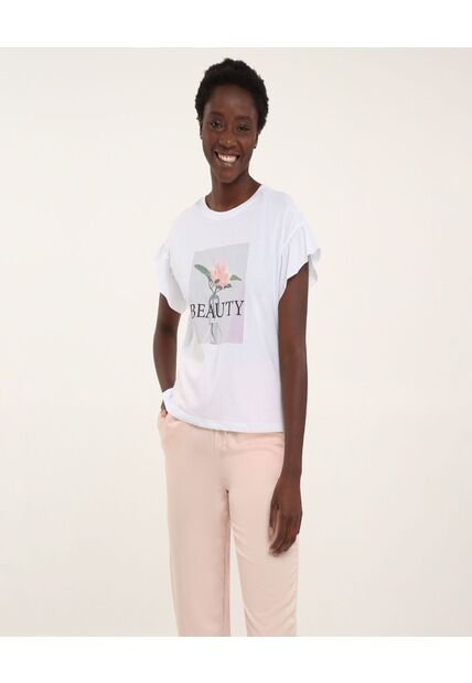 Camiseta Para Mujer Manga Corta Color Blanco Marca Ostu #40091539