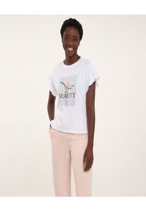 Camiseta Para Mujer Manga Corta Color Blanco Marca Ostu #40091539