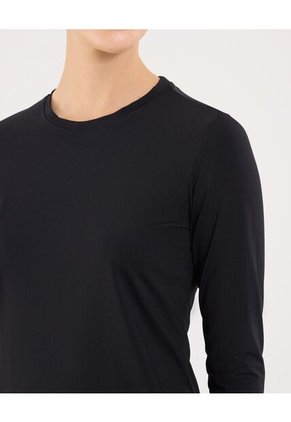 Camiseta Para Mujer Manga Larga Cuello Redondo Color Negro Marca Ostu #40092665