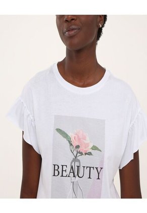 Camiseta Para Mujer Manga Corta Color Blanco Marca Ostu #40091539