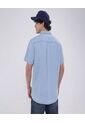 Camisa Para Hombre Manga Corta Con Bolsillo Color Azul Claro Marca Ostu #60010733 de Ostu
