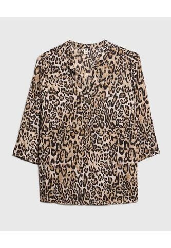 Blusa Para Mujer Manga 3/4 Color Beige Marca Ostu #40121033 Ostu