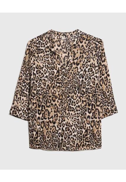 Blusa Para Mujer Manga 3/4 Color Beige Marca Ostu #40121033