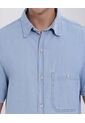 Camisa Para Hombre Manga Corta Con Bolsillo Color Azul Claro Marca Ostu #60010733 de Ostu