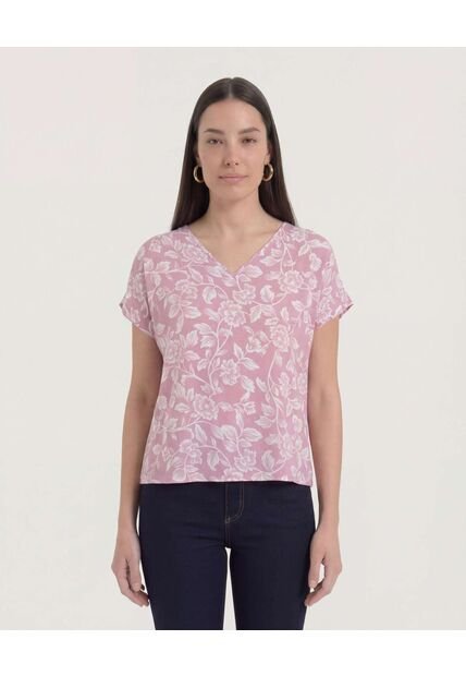 Blusa  Para Mujer Manga Corta Color Morado Marca Ostu #40121236