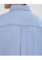 Camisa Para Hombre Manga Corta Con Bolsillo Color Azul Claro Marca Ostu #60010733 de Ostu