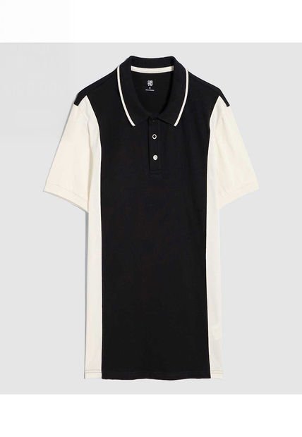 Polo Para Hombre Cuello Tejido Sin Bolsillo Color Negro Marca Ostu #60110705