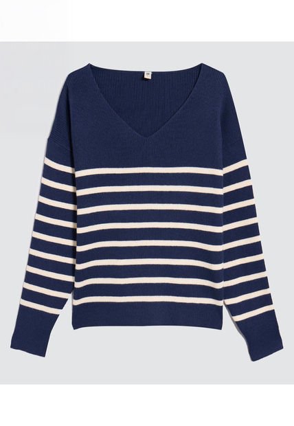 Saco Para Mujer Cuello V Color Azul  Marca Ostu #40330078