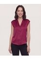 Camisa Satinada Sin Mangas  Para Mujer Vino Ostu de Ostu