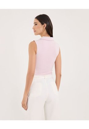 Polo Para Mujer Manga Sisa Color Rosa Marca Ostu #40110185