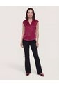 Camisa Satinada Sin Mangas  Para Mujer Vino Ostu de Ostu