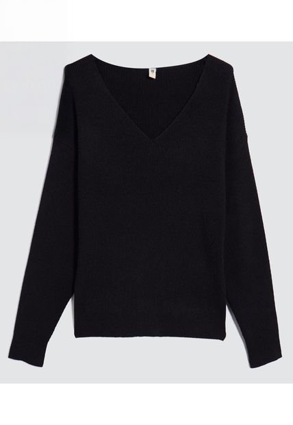 Saco Para Mujer Cuello V Color Negro Marca Ostu #40330078