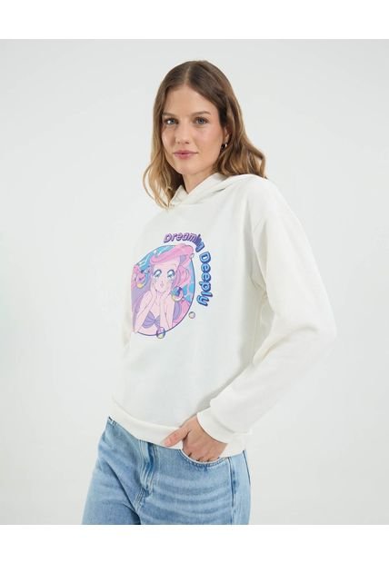Buzo Para Mujer Hoodie Color Crema Marca Ostu #40060491