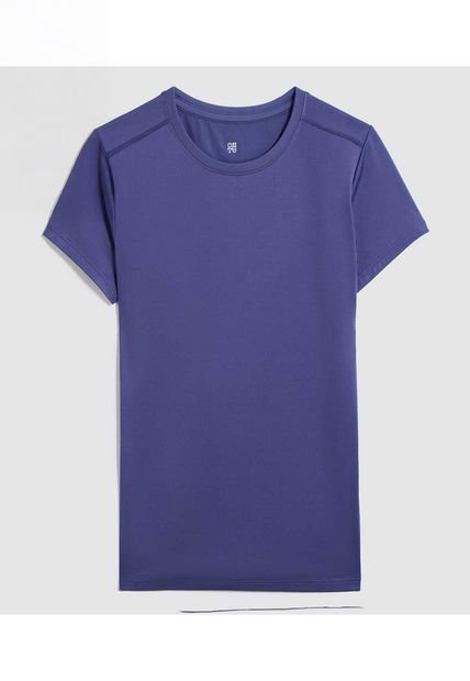 Camiseta Para Mujer Manga Corta Cuello Redondo Color Azul  Marca Ostu #40092266