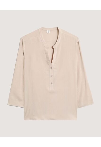 Blusa  Para Mujer Manga 3/4 Color Beige Marca Ostu #40121288