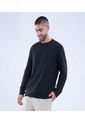 Buzo Para Hombre Cuello Redondo Color Negro Marca Ostu #60060504 de Ostu