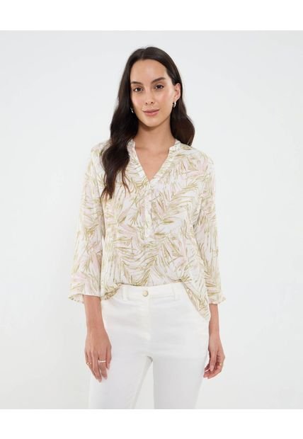 Blusa Para Mujer Manga 3/4 Color Verde Marca Ostu #40121120