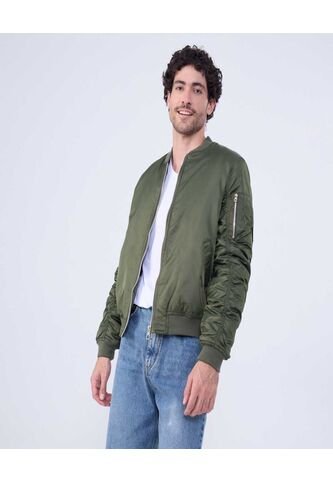 Chaqueta Para Hombre Bomber Color Verde  Marca Ostu #60080143 Ostu