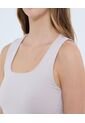 Top Para Mujer Cuello Redondo Color Beige Marca Ostu #40220324 de Ostu