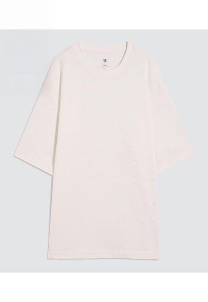 Camiseta Para Hombre Manga Corta Cuello Redondo Color Crema Marca Ostu #60091573