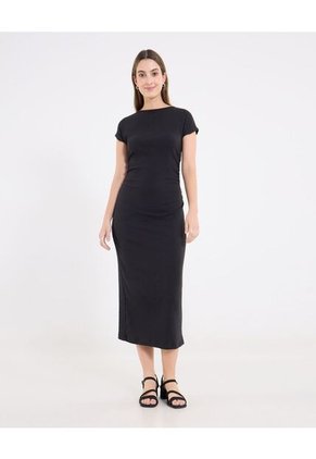 Vestido  Para Mujer M/C Largo Color Negro Marca Ostu #40170356