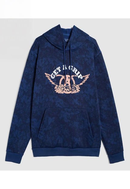 Buzo Para Hombre Hoodie Color Azul Oscuro Marca Ostu #60060519