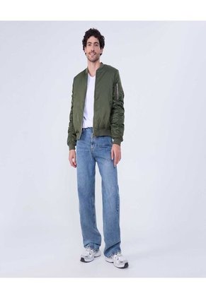 Chaqueta Para Hombre Bomber Color Verde Marca Ostu #60080143