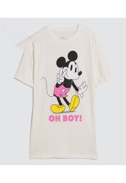 Camiseta Para Mujer Manga Corta Color Crema Marca Ostu #40092203