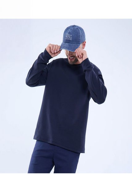 Buzo Para Hombre Cuello Redondo Color Azul  Marca Ostu #60060504