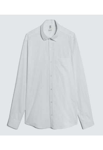 Camisa Para Hombre Manga Larga Con Bolsillo Color Blanco Marca Ostu #60010645