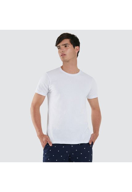 Camiseta Para Hombre Manga Corta Color Blanco Marca Ostu #60090594