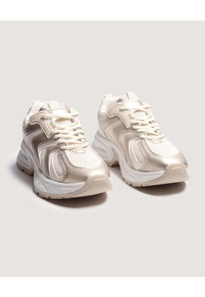 Tenis Para Mujer Casual Color Dorado Marca Ostu #40720184