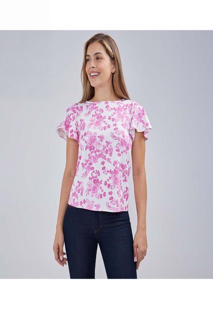 Camiseta Para Mujer Manga Corta Color Rosa Marca Ostu #40092122