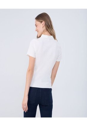 Blusa Para Mujer Manga Corta Color Crema Marca Ostu #40121130