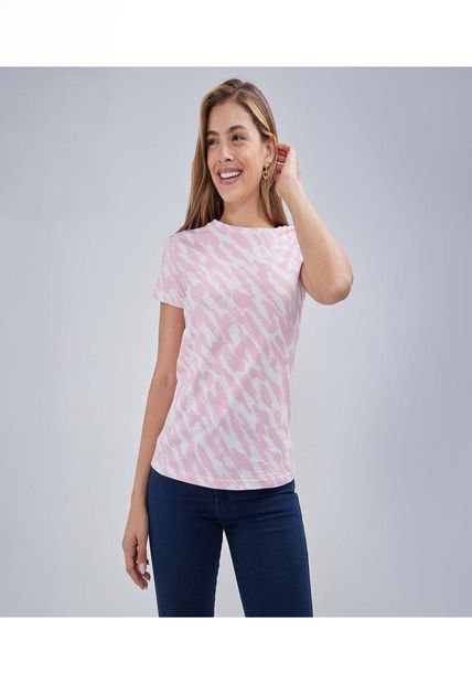 Camiseta Para Mujer Manga Corta Color Rosa Marca Ostu #40092112