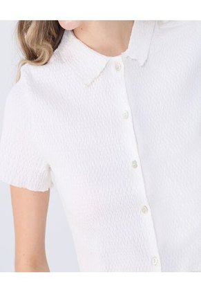 Blusa Para Mujer Manga Corta Color Crema Marca Ostu #40121130