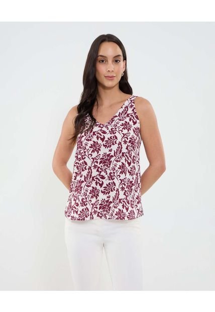 Blusa Para Mujer Manga Sisa Color Vino Marca Ostu #40121168