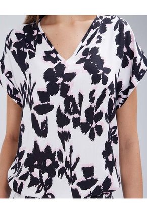 Blusa Para Mujer Manga Corta Color Negro Marca Ostu #40121005