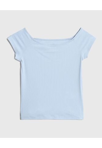 Camiseta Infantil Niña Manga Corta Cuello Redondo Color Celeste Marca Ostu #90090320 Ostu