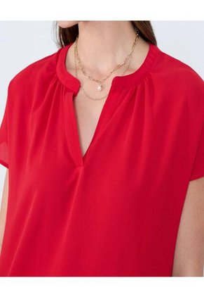 Blusa Para Mujer Manga Corta Color Rojo Marca Ostu #40121144