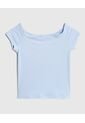 Camiseta Infantil Niña Manga Corta Cuello Redondo Color Celeste Marca Ostu #90090320 de Ostu
