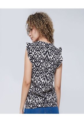 Blusa Para Mujer Manga Corta Color Negro Marca Ostu #40121040