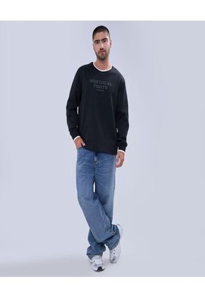 Buzo Para Hombre Cuello Redondo Color Negro Marca Ostu #60060451