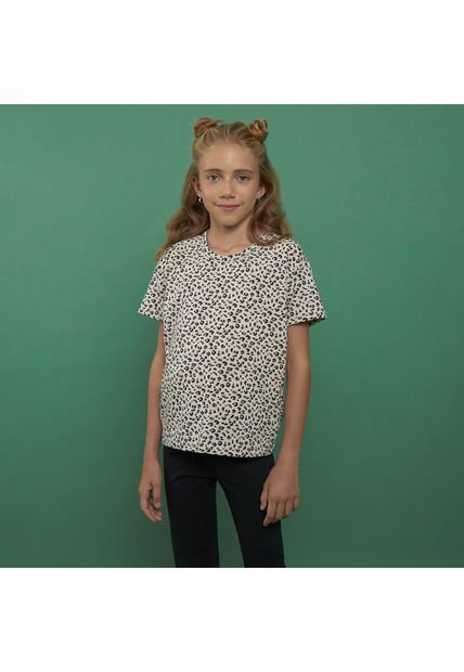 Camiseta Para Niña Manga Corta Color Beige Marca Ostu #90090131