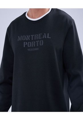 Buzo Para Hombre Cuello Redondo Color Negro Marca Ostu #60060451