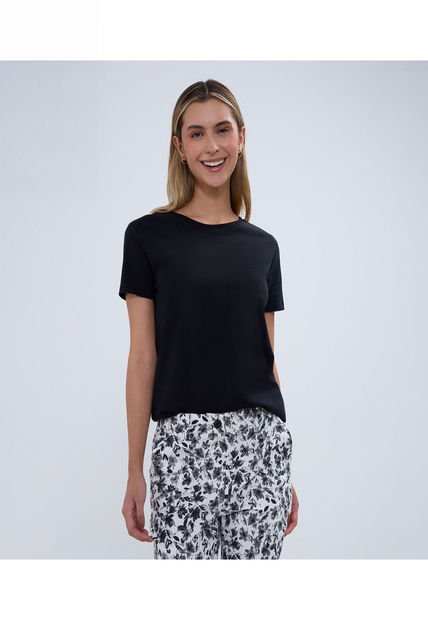 Camiseta Para Mujer Manga Corta Color Negro Marca Ostu #40092193