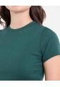 Camiseta  Para Mujer Crop Top Manga Corta Color Verde Marca Ostu #40092696 de Ostu