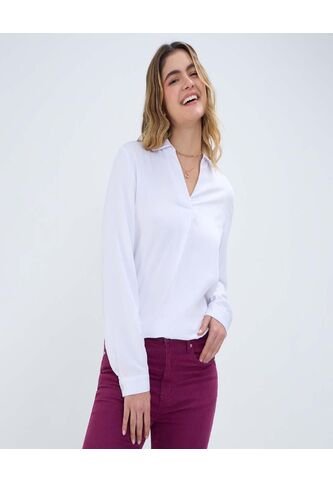 Blusa Para Mujer Manga 3/4 Color Blanco Marca Ostu #40120806 Ostu