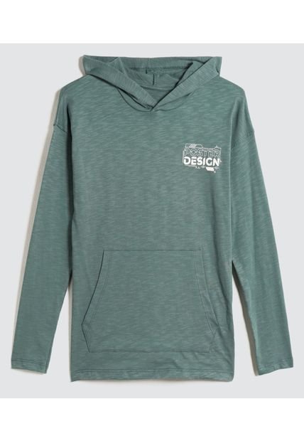 Buzo Para Niño Hoodie Color Verde  Marca Ostu #80060122
