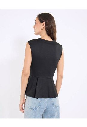 Camiseta Para Mujer Manga Sisa Cuello Redondo Color Negro Marca Ostu #40092679